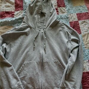 grey zip up